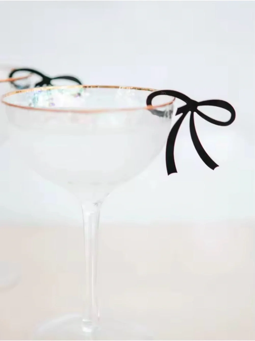 50 Black Bow Drink Tag